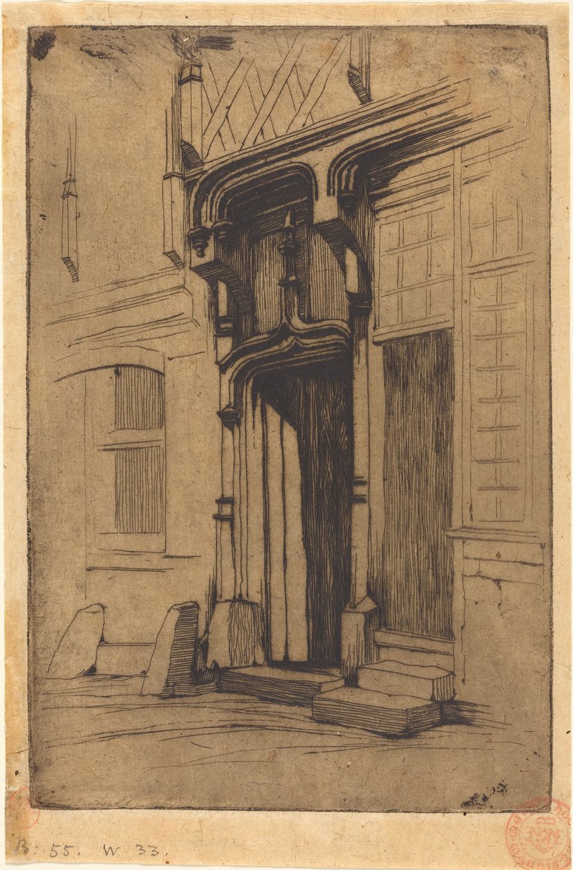 Doorway of an Ancient Convent, Rue Mirabeau, Bourges by Charles Meryon