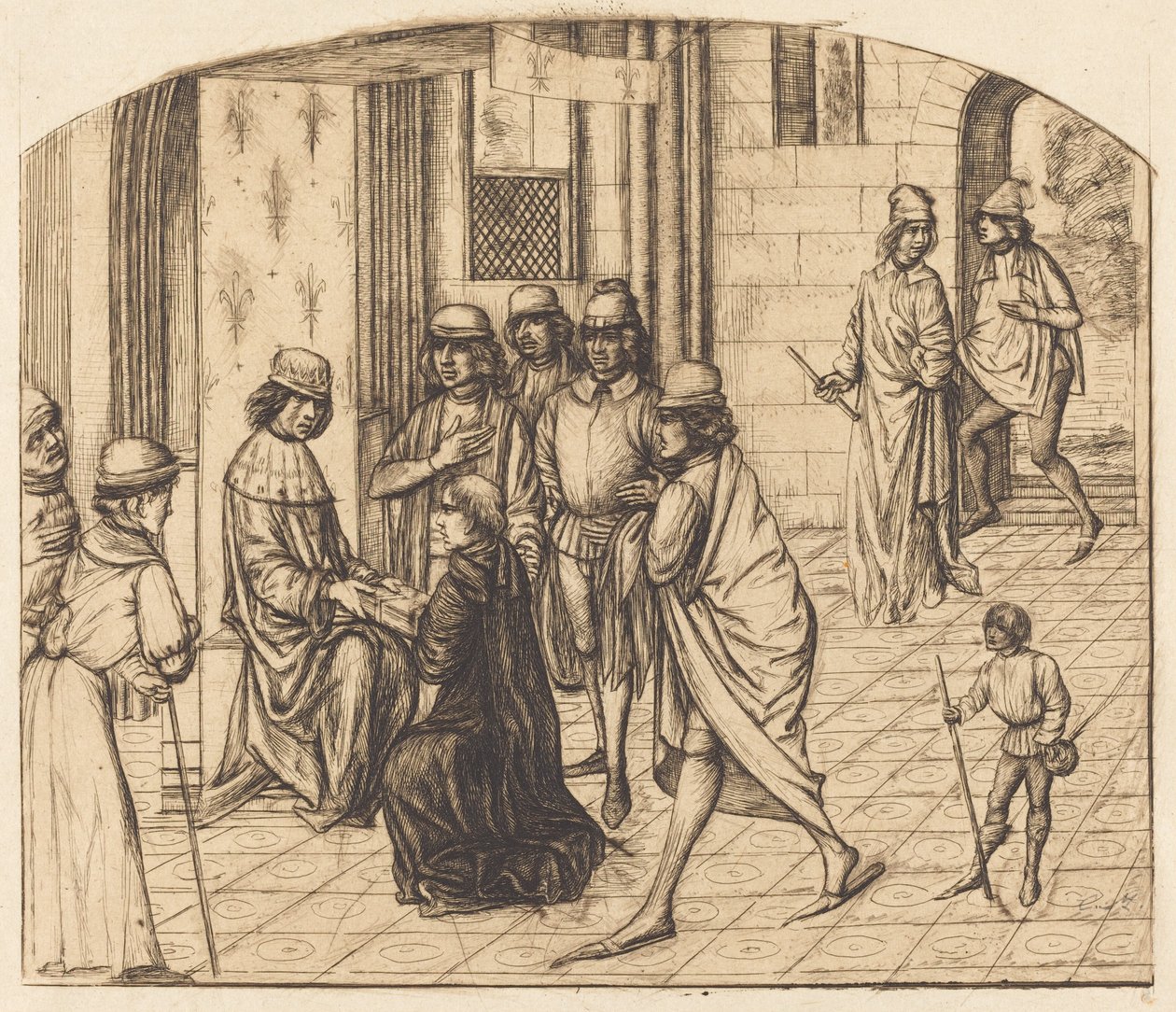 The Printer Valerius Maximus Being Presented to King Louis XI by Charles Meryon