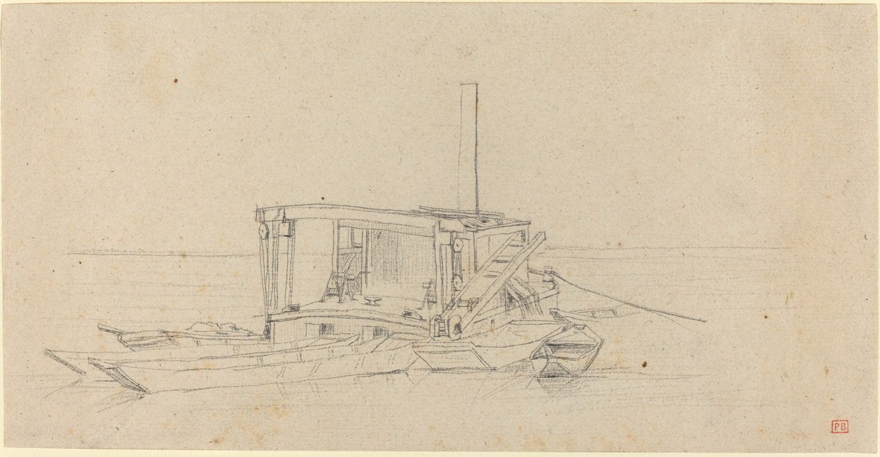River Dredges and Lighters by Charles Meryon