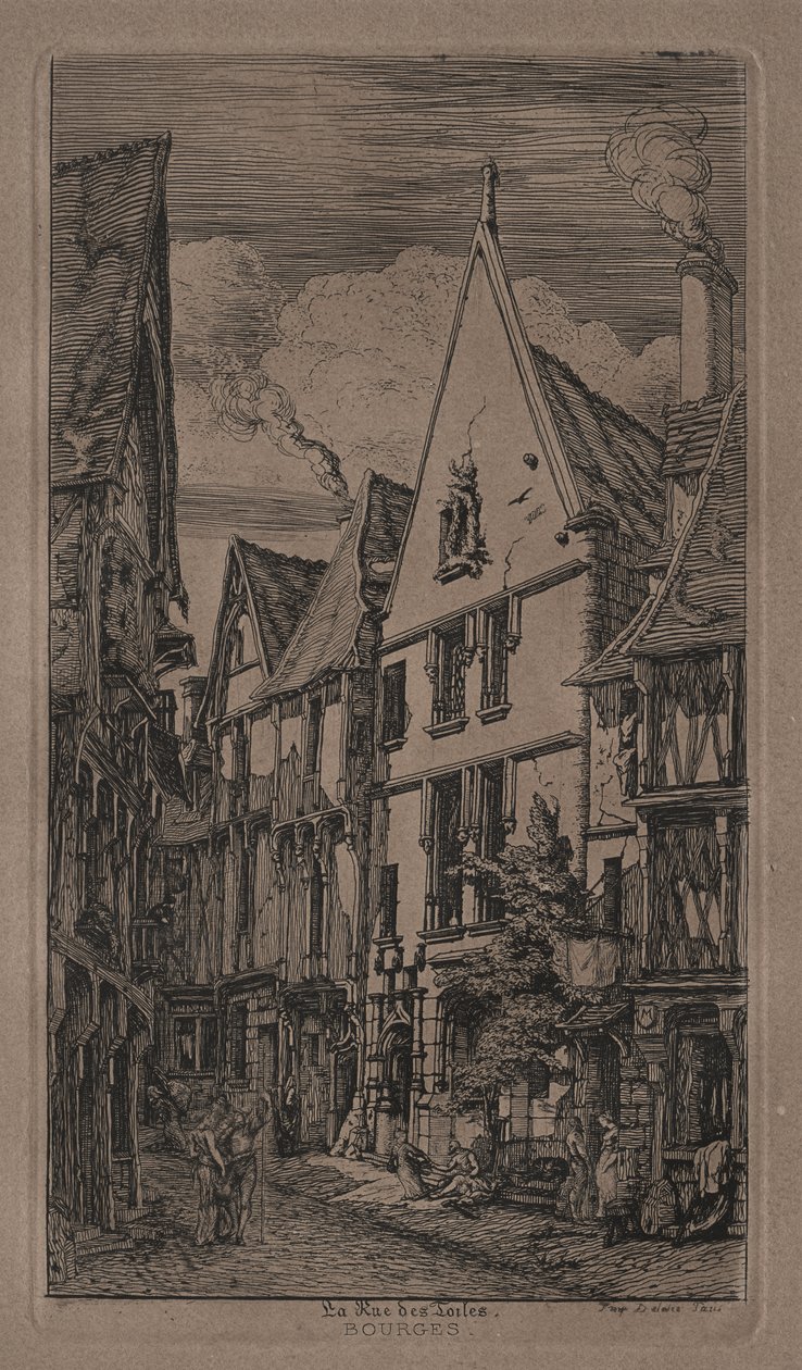 Rue des Toilés, Bourges by Charles Meryon