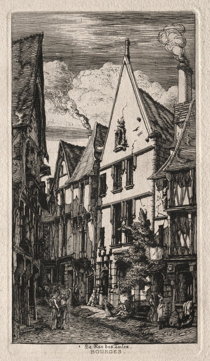 Rue des Toiles, Bourges by Charles Meryon