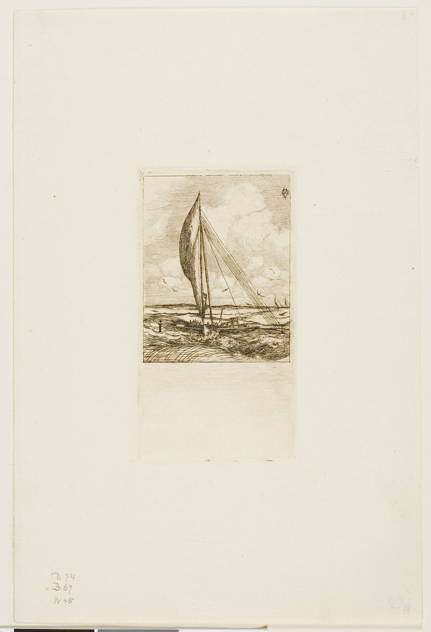 Swift-Sailing Proa, Mulgrave Archipelago, Oceania by Charles Meryon