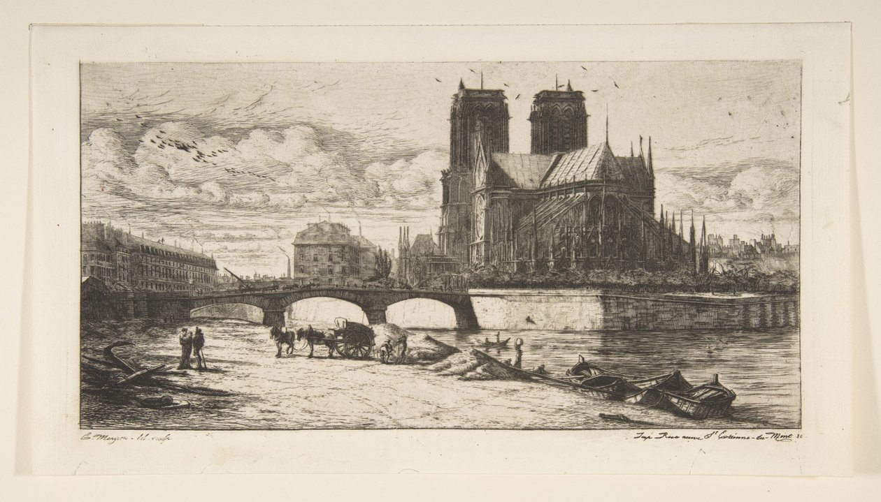 The Apse of Notre-Dame, Paris by Charles Meryon