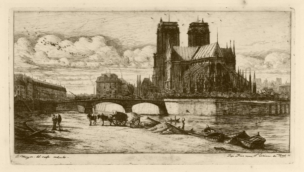 The Apse of Notre Dame, Paris by Charles Meryon