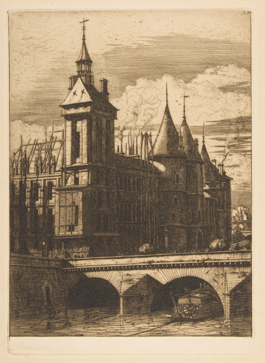 The Clock Tower, Paris, from "Etchings of Paris" by Charles Meryon