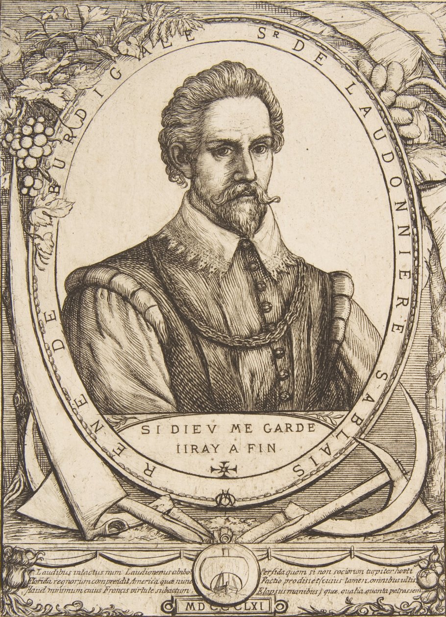 The Colonist René de Laudonnière Sablais, after van de Passe by Charles Meryon