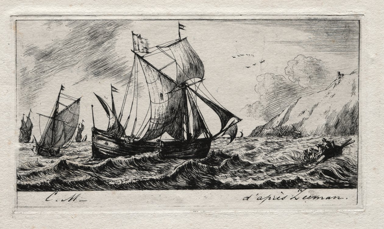 The Galliot of Jean de Vyl of Rotterdam by Charles Meryon