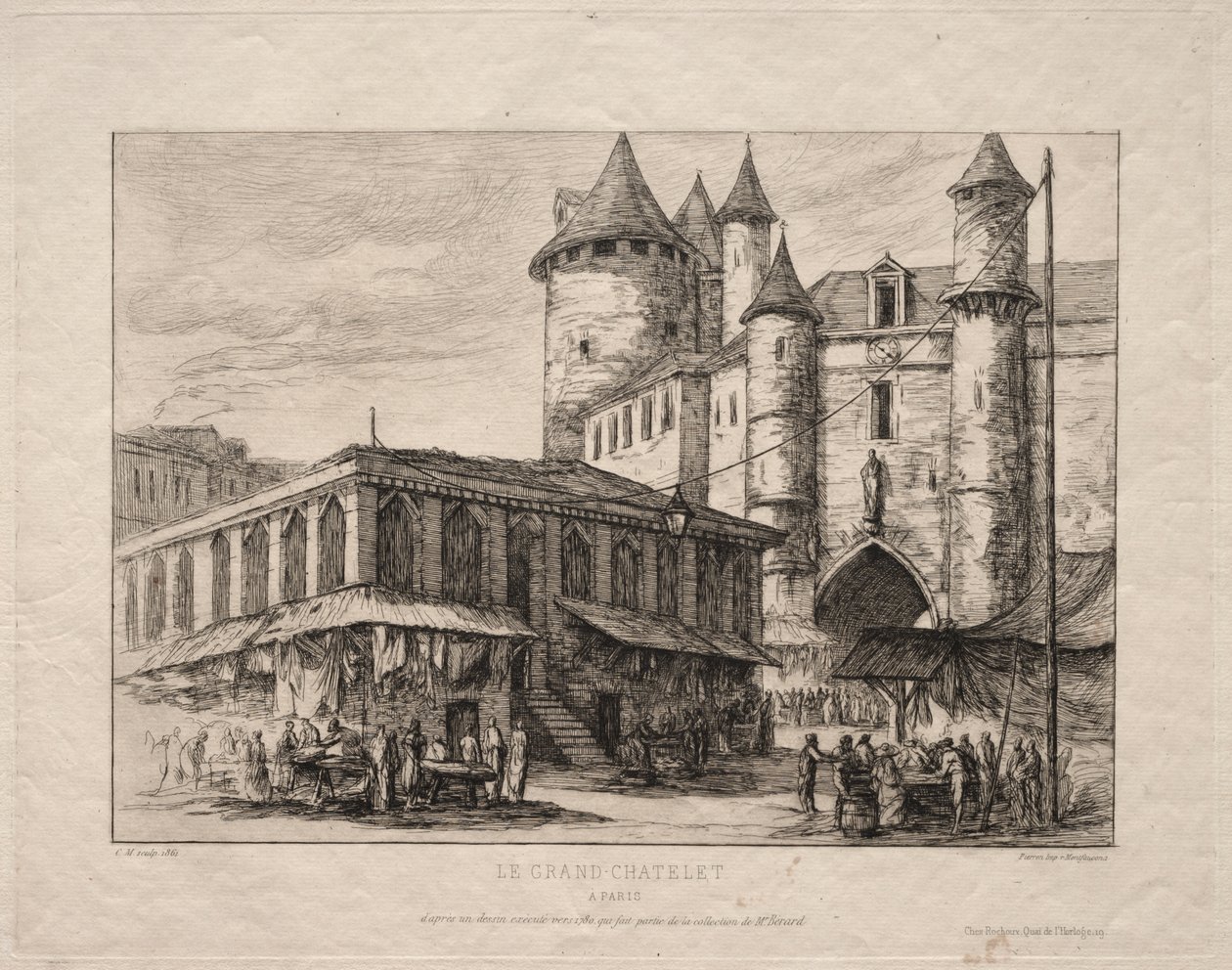 The Grand Châtelet, Paris, about 1780 by Charles Meryon