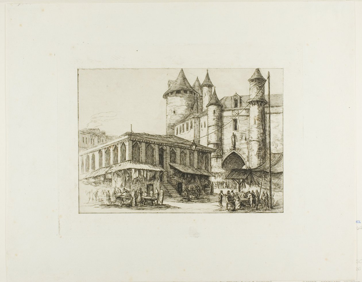 The Grand Châtelet, Paris, c. 1780, after an earlier drawing by Charles Meryon