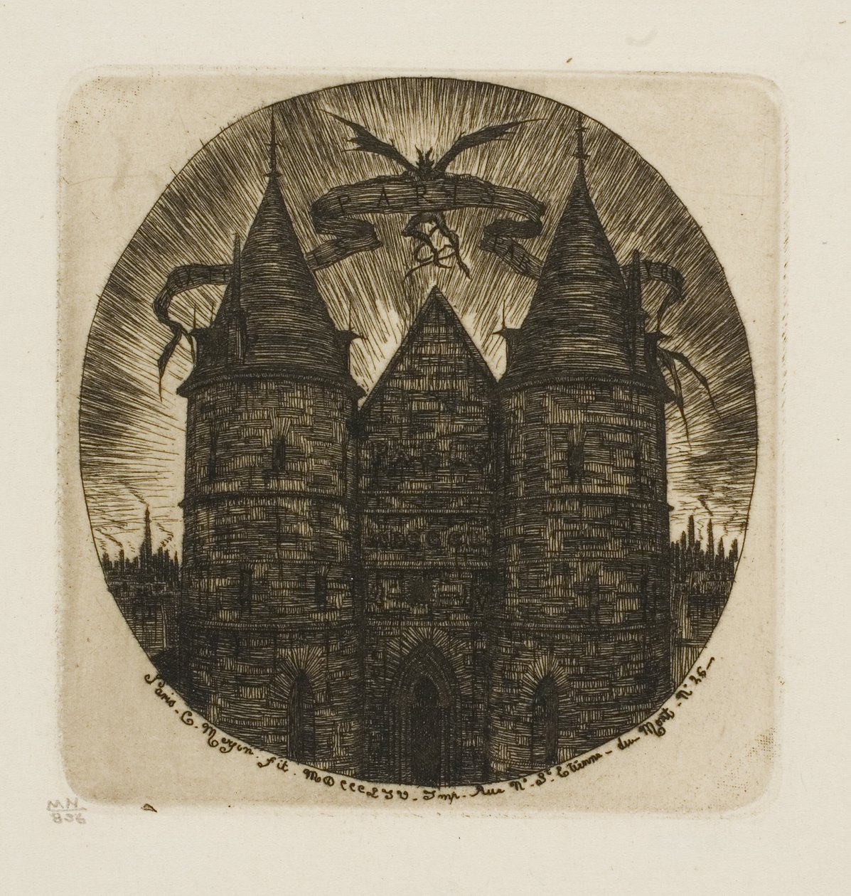The Old Gate of the Palace of Justice, Paris by Charles Meryon