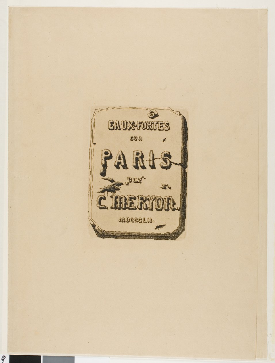 Title Page to Eaux-Fortes sur Paris by Charles Meryon