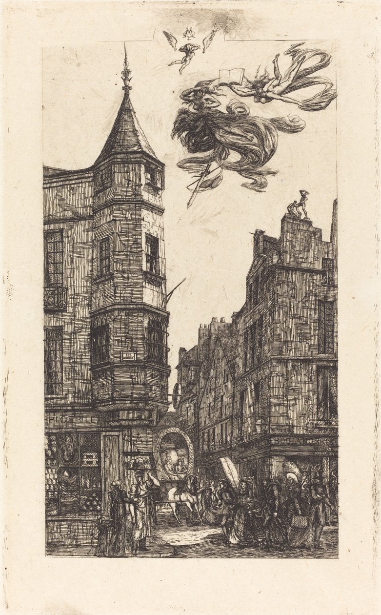 House with a Turret, No. 22, Street of the School of Medicine, Paris by Charles Meryon