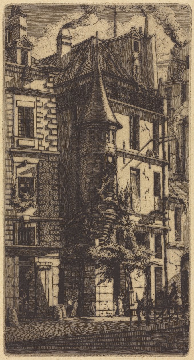 Turret in the Rue de la Tixéranderie, Paris by Charles Meryon
