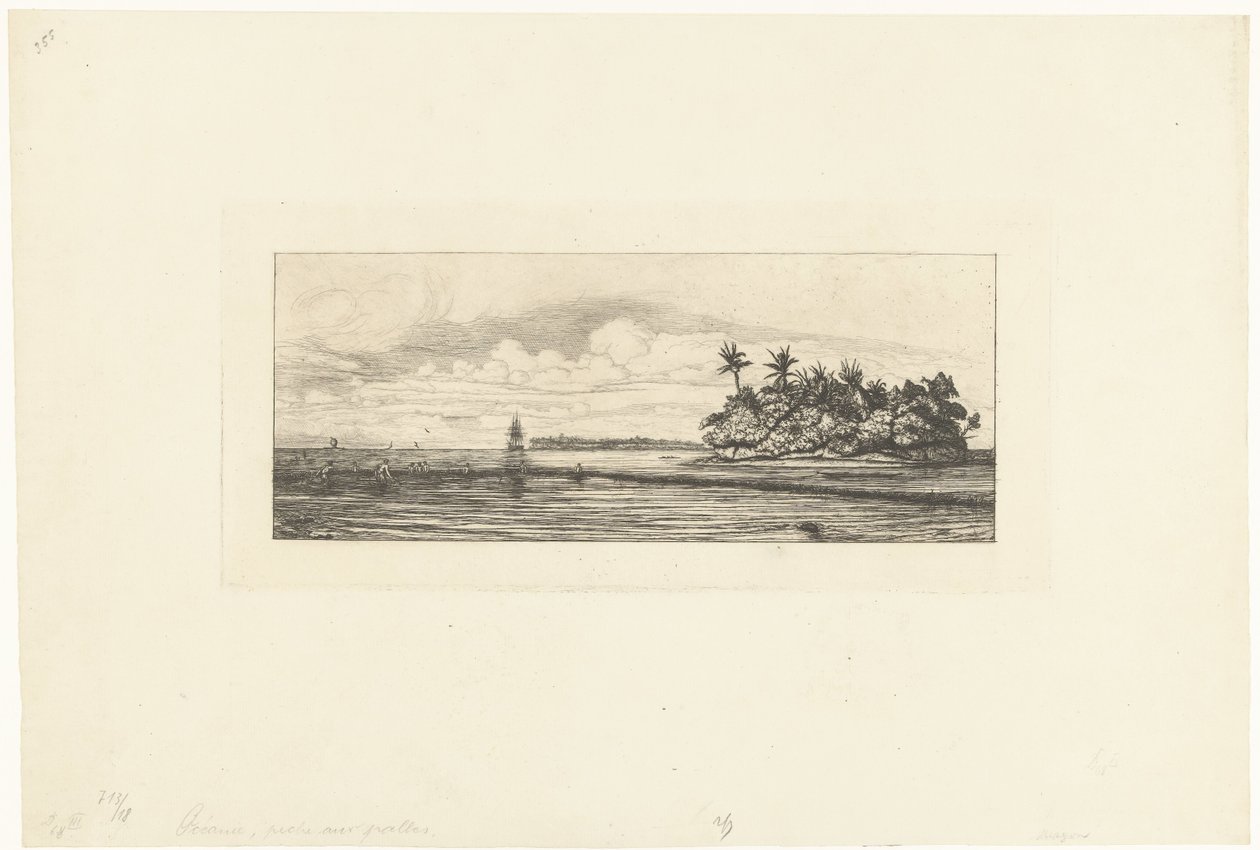 Fishermen at the Wallis Islands in the Pacific Ocean by Charles Meryon