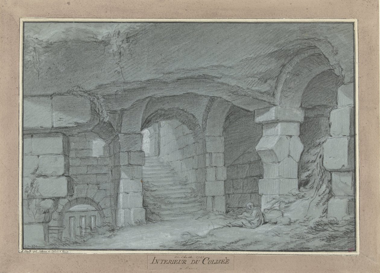 View in the Colosseum by Charles-Michel-Ange Challe