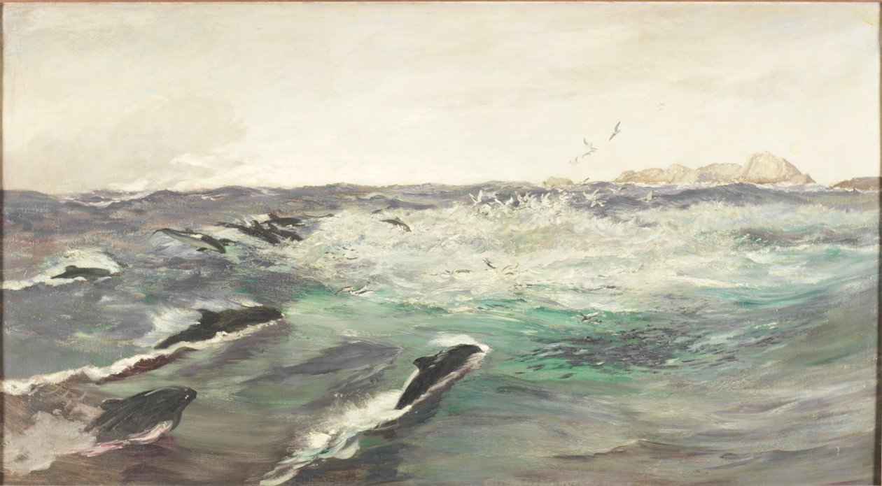 Porpoises Chasing Mackerel by Charles Napier Hemy