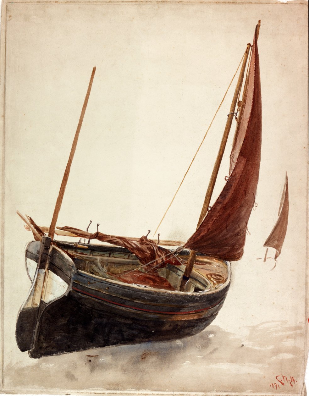 Study of a Boat by Charles Napier Hemy