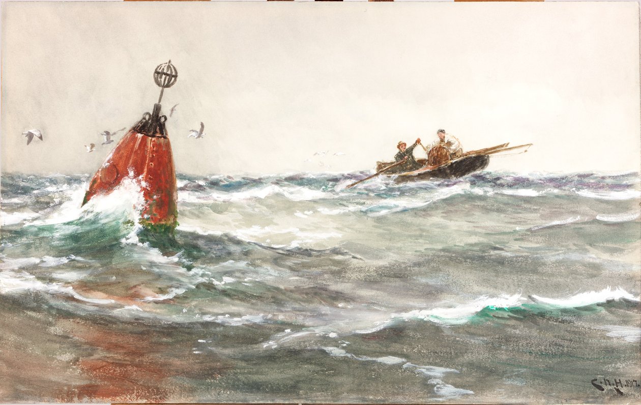 The Red Buoy by Charles Napier Hemy