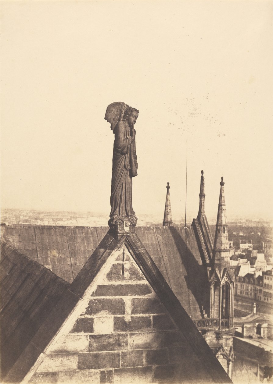 The Angel of the Resurrection on the Roof of Notre-Dame, Paris by Charles Nègre