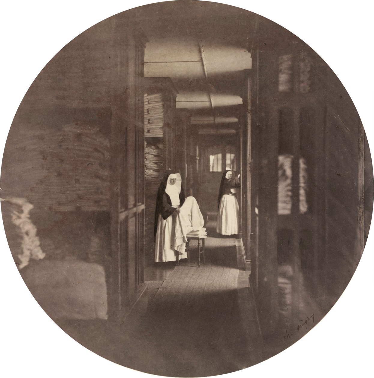 Imperial Asylum of Vincennes: the Laundry, 1859 by Charles Nègre