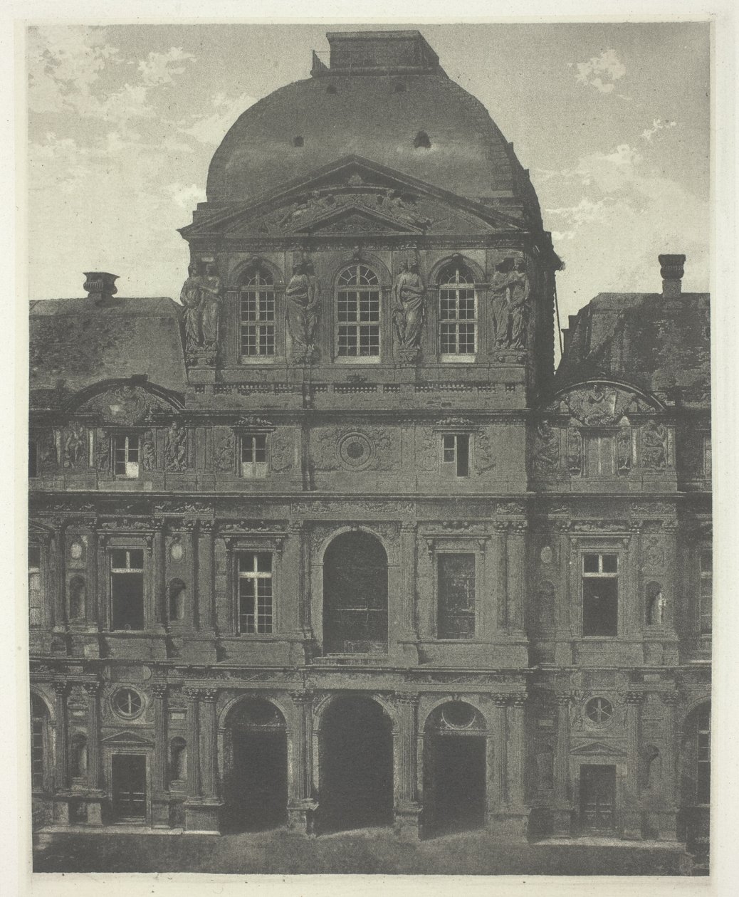 Paris: Pavilion of the Clock, the Louvre by Charles Nègre
