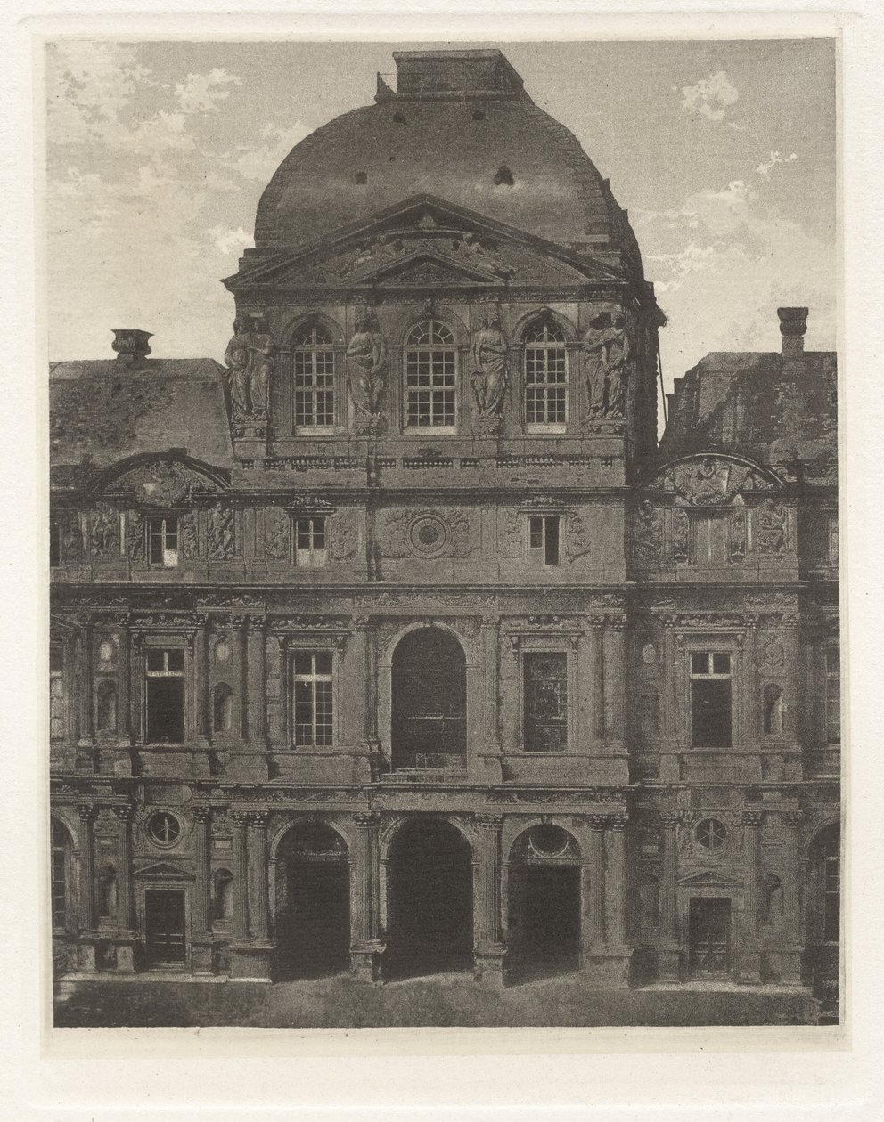 Plate VII – The Louvre, Pavilion of the Clock by Charles Nègre, André Jammes