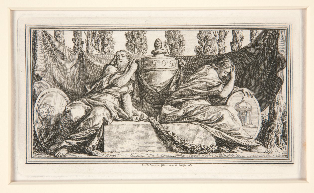 Funeral Vignette for Mme. de France, Duchess of Parma by Charles Nicolas Cochin the younger