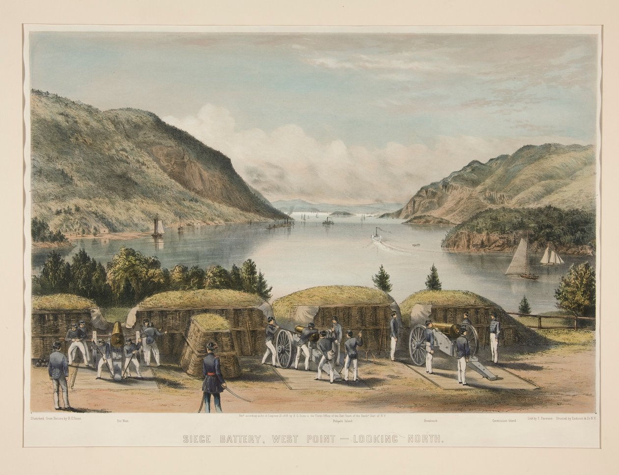 Siege Battery, West Point - Looking North by Charles Parsons