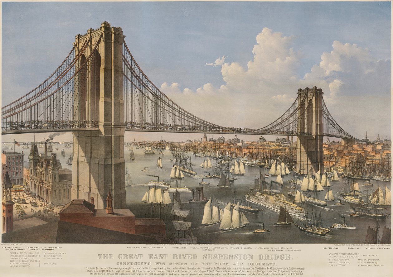 The Great East River Suspension Bridge: Connecting the Cities of New York and Brooklyn by Charles Parsons
