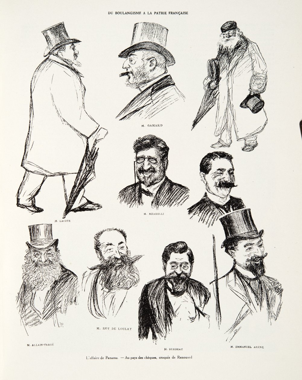 The Panama Affair - In the Land of Checks, sketch by Renouard, from History of the Third Republic, Vol. I, Political History by Charles Paul Renouard