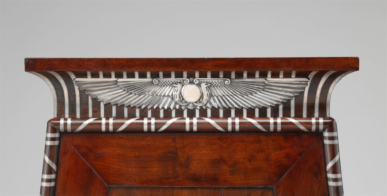 Detail of a Coin Cabinet Ornamented with Silver Egyptian Emblems by Charles Percier