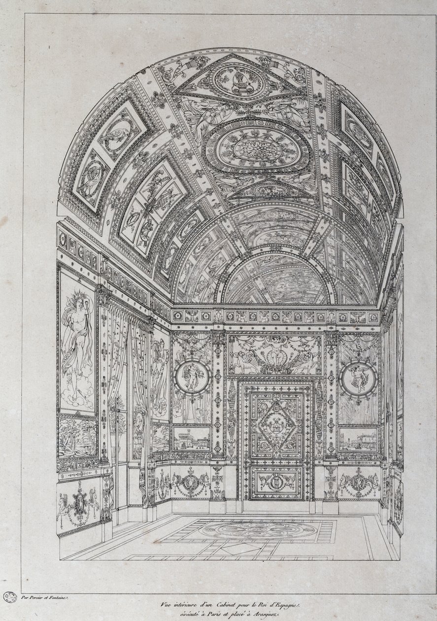 Interior of Study for King of Spain in Paris by Charles Percier