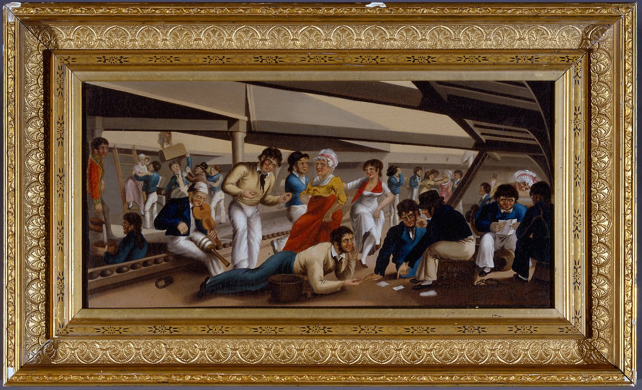 A Line-of-Battle Ship in Harbour by Charles Random DeBerenger