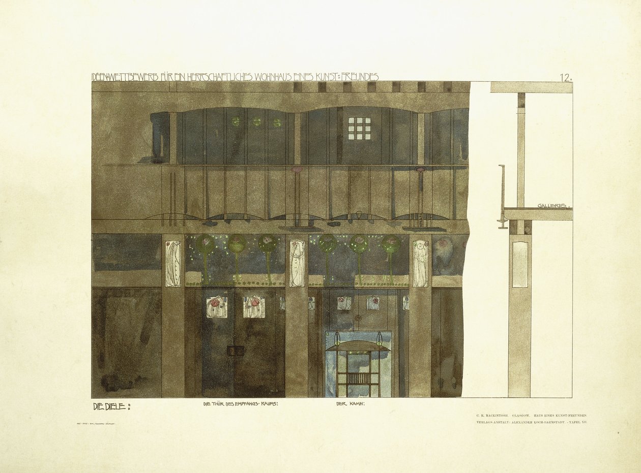 Entrance Hall, c.1901 by Charles Rennie (after) Mackintosh