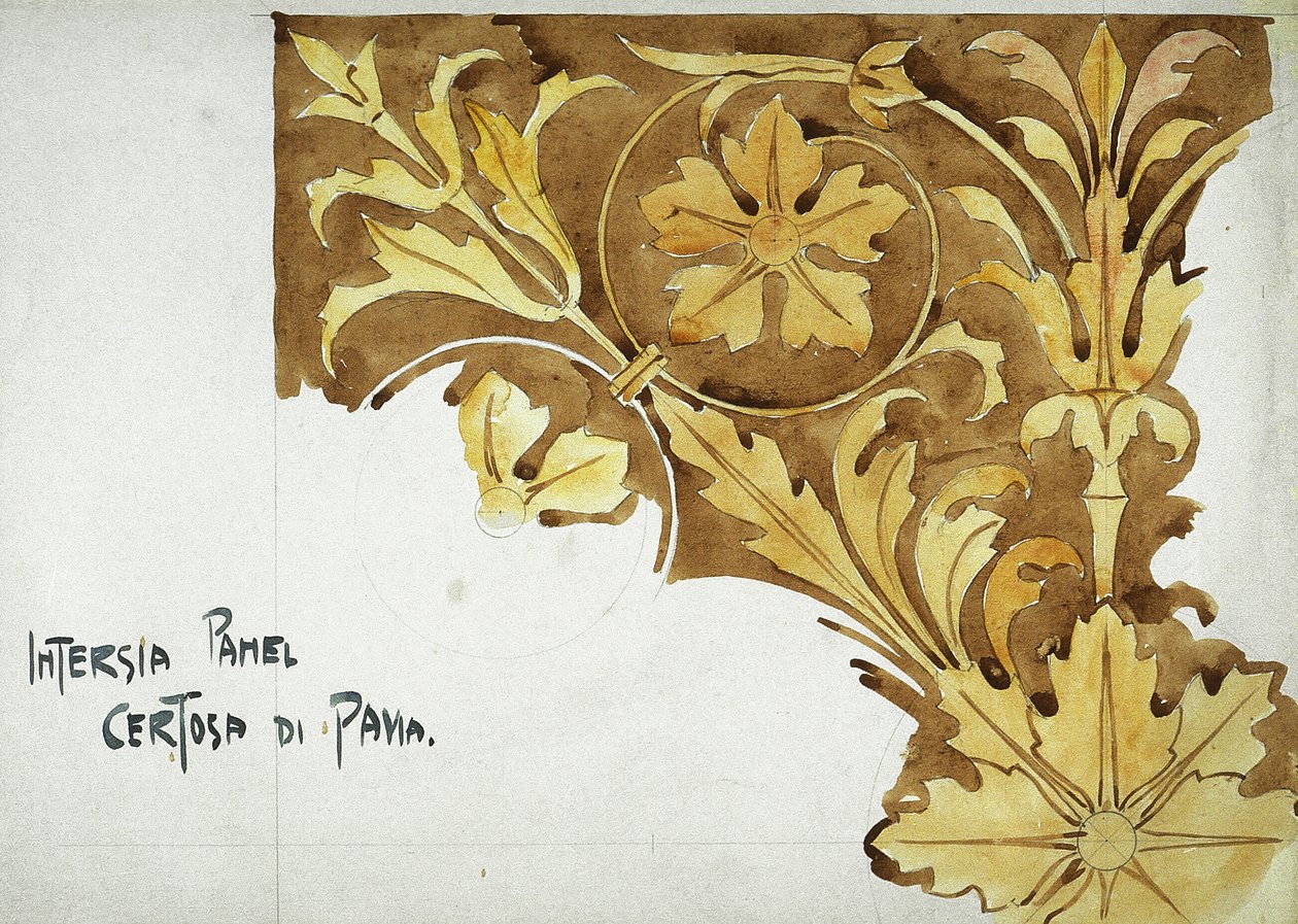 Intarsia Panel, Certosa di Pavia, 1891 by Charles Rennie Mackintosh