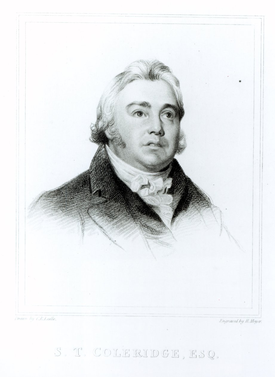 Portrait of Samuel Taylor Coleridge, Engraved by Henry Meyer by Charles Robert Leslie