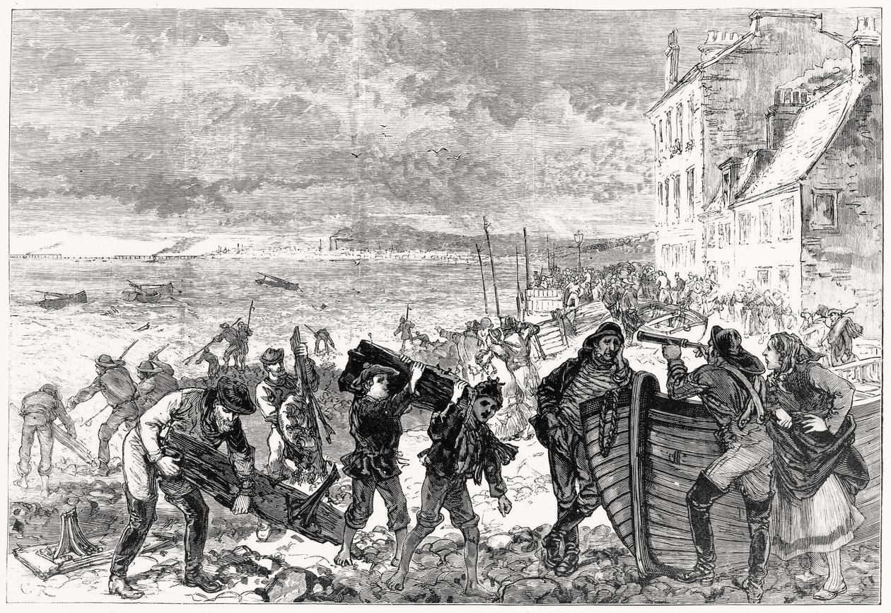 The Tay Bridge Disaster: Pieces of Wreck cast up on the Beach at Broughty Ferry by Charles Robinson