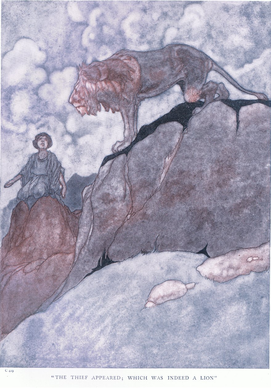 The thief appeared; which was indeed a lion by Charles Robinson