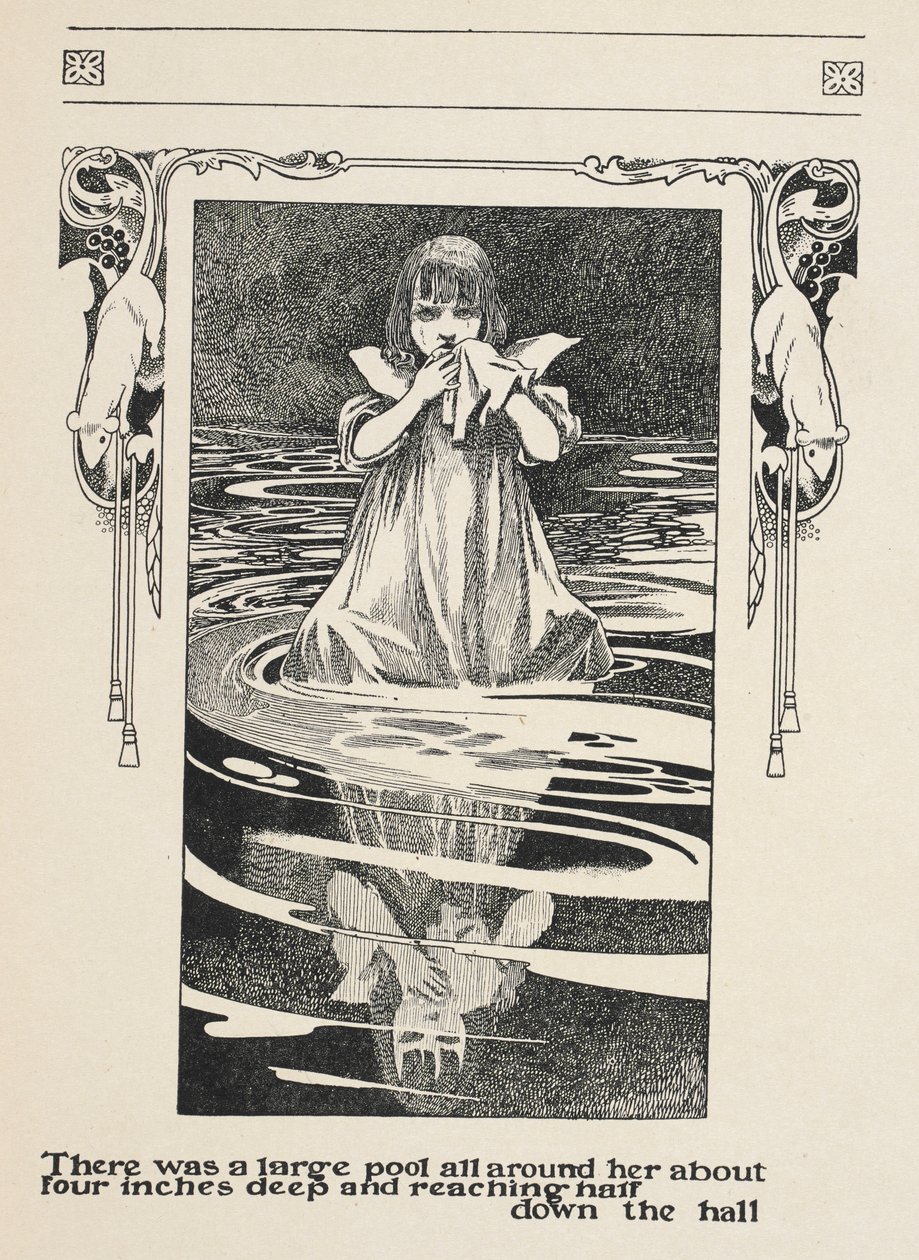 There Was a Large Pool All Around Her About Four Inches Deep and Reaching Half Down the Hall. Alice Crying in the Pool of Tears by Charles Robinson