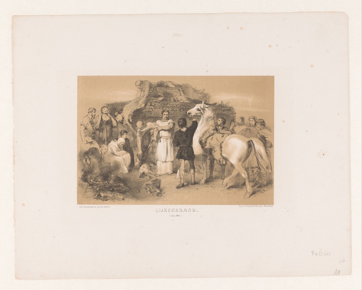 Cremation of Slain Warriors by Charles Rochussen