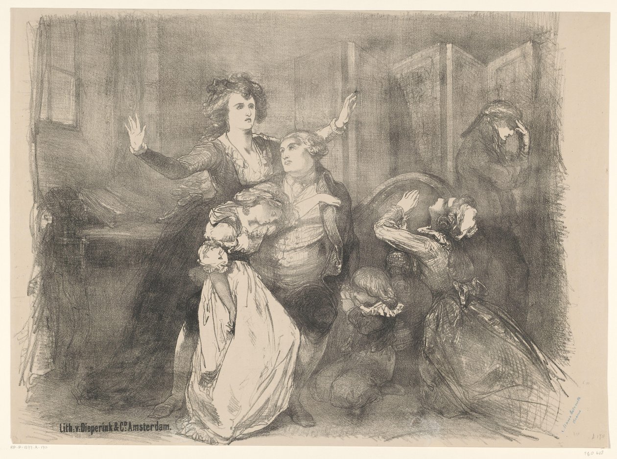 Scene from the Play Marie Antoinette (series title: Announcements of Ballets and Plays Performed in the Amsterdam City Theatre) by Charles Rochussen