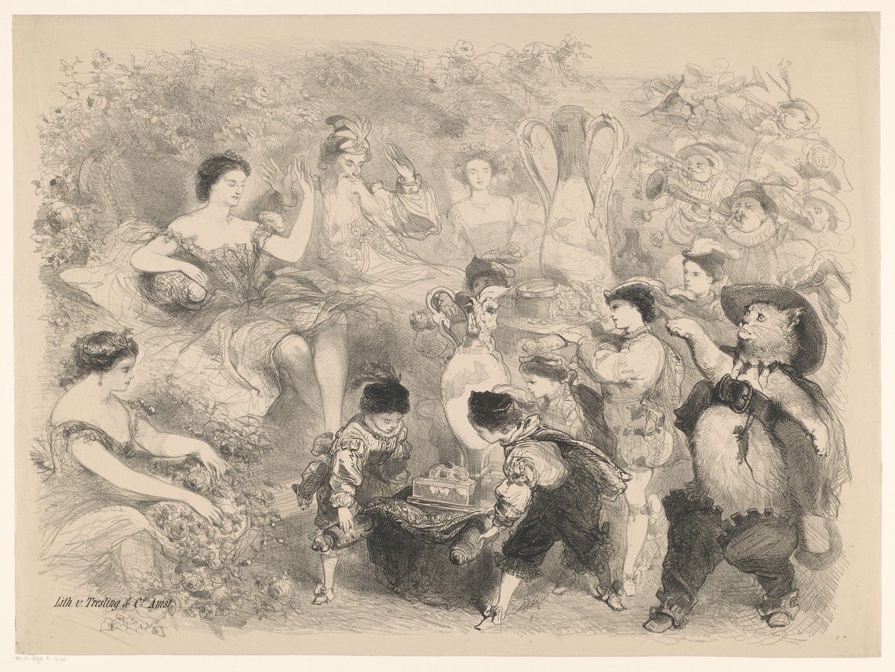 Scene from the Play Puss in Boots by Charles Rochussen