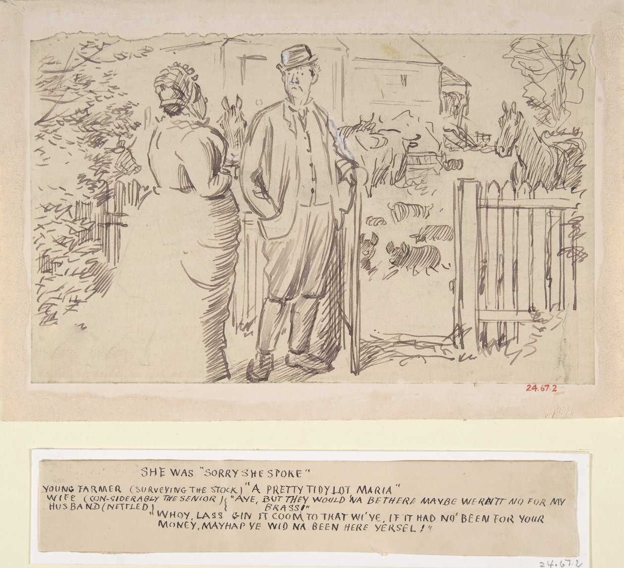 She was Sorry She Spoke by Charles Samuel Keene