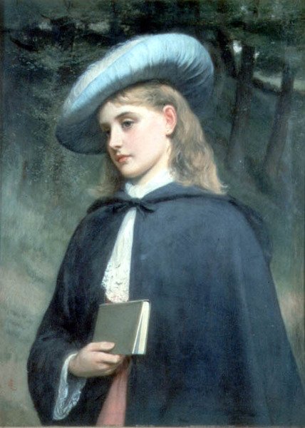 Girl Holding a Book by Charles Sillem Lidderdale