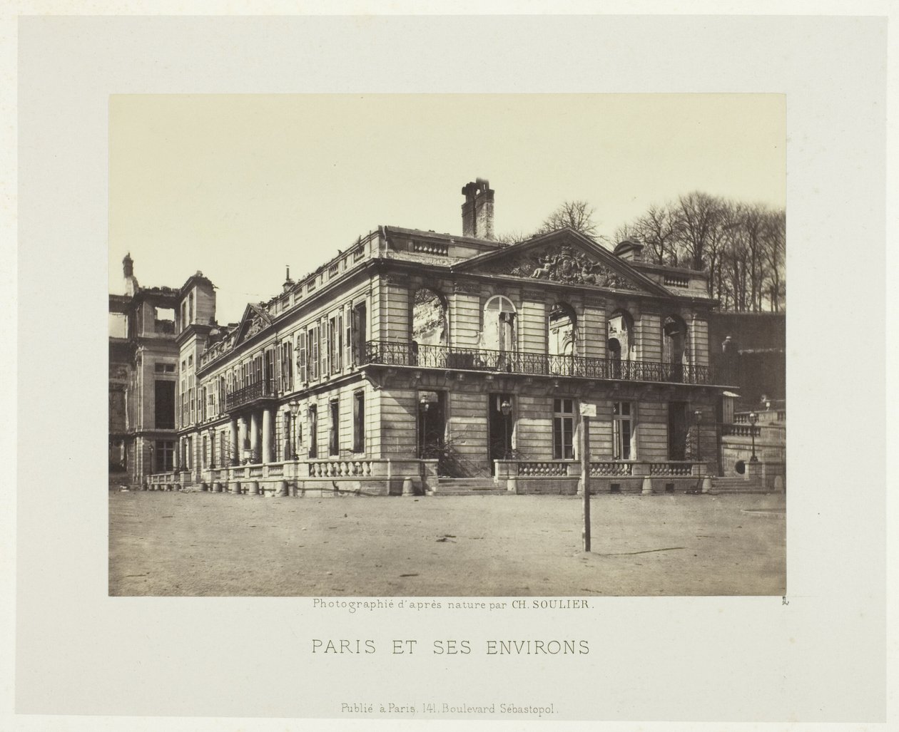 Palace of Saint-Cloud, from the series "Paris and its surroundings" by Charles Soulier