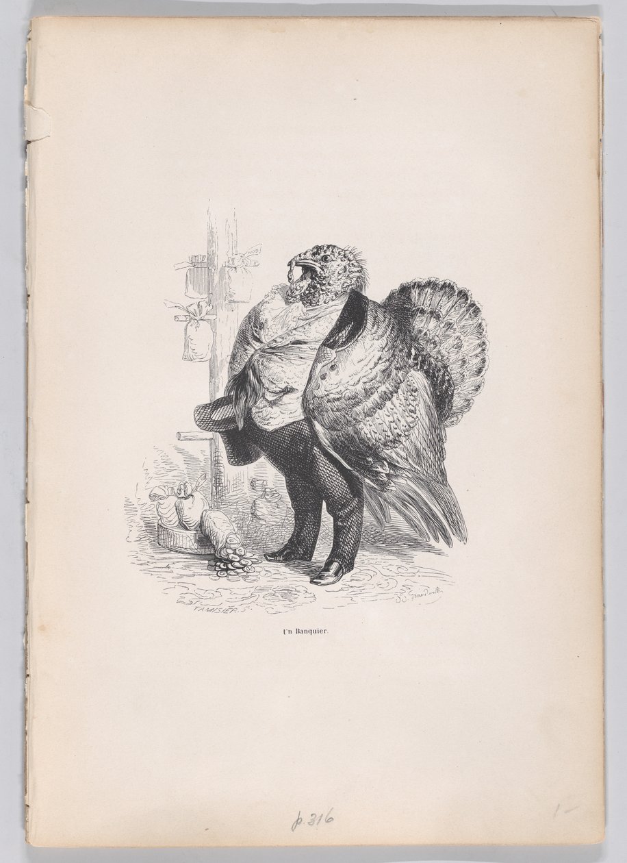 A Banker from Scenes from the Private and Public Life of Animals, ca. 1837-47 by Charles Tamisier
