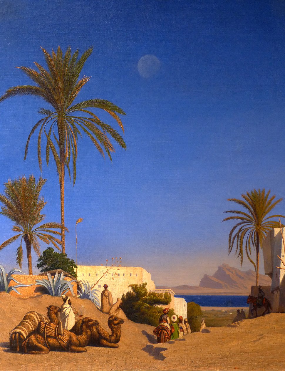 Algerian landscape (detail) by Charles Theodore (1814 88) Frere