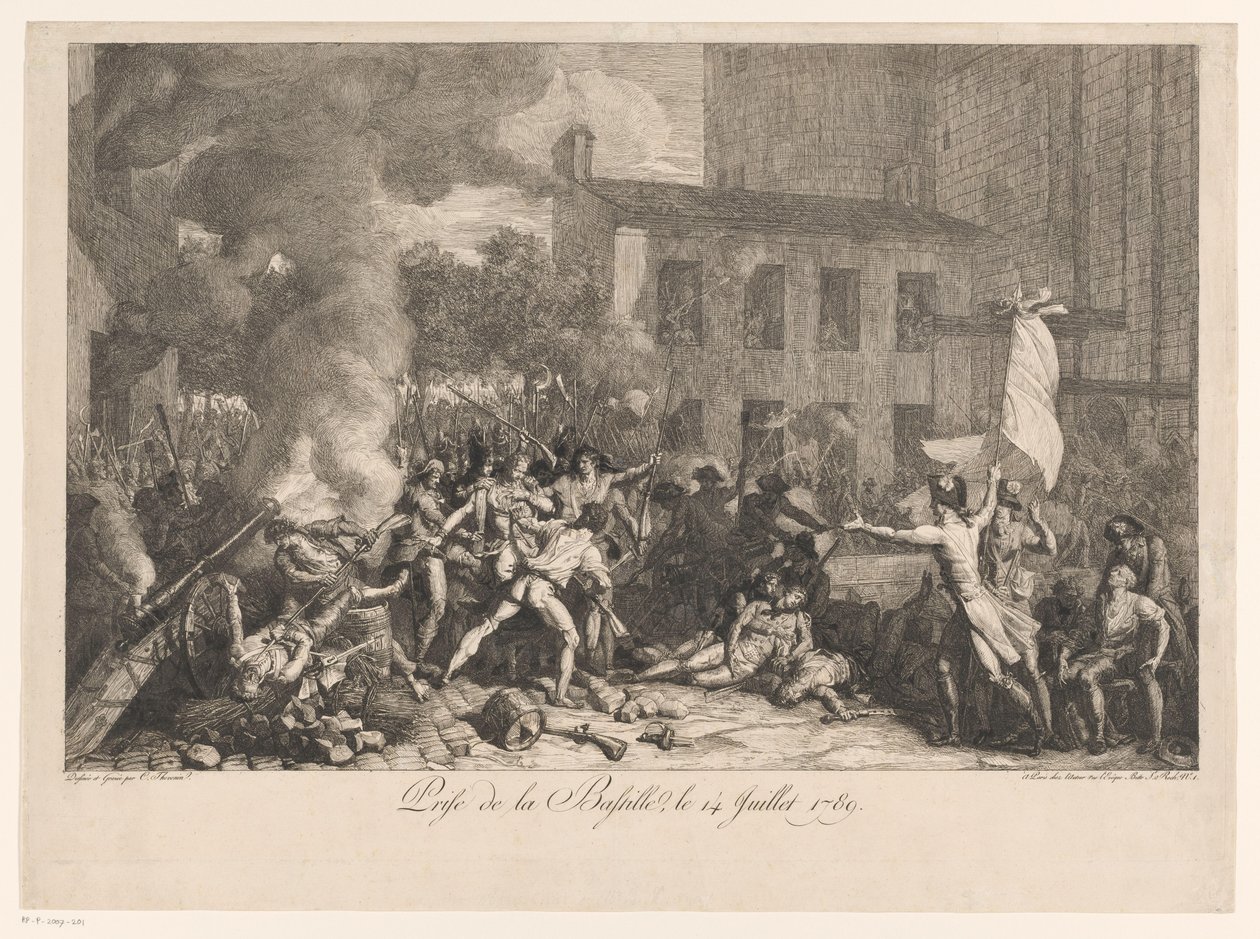Storming of the Bastille, July 14, 1789 Prise de la Bastille, le 14 Juillet 1789 (title on object) by Charles Thevenin