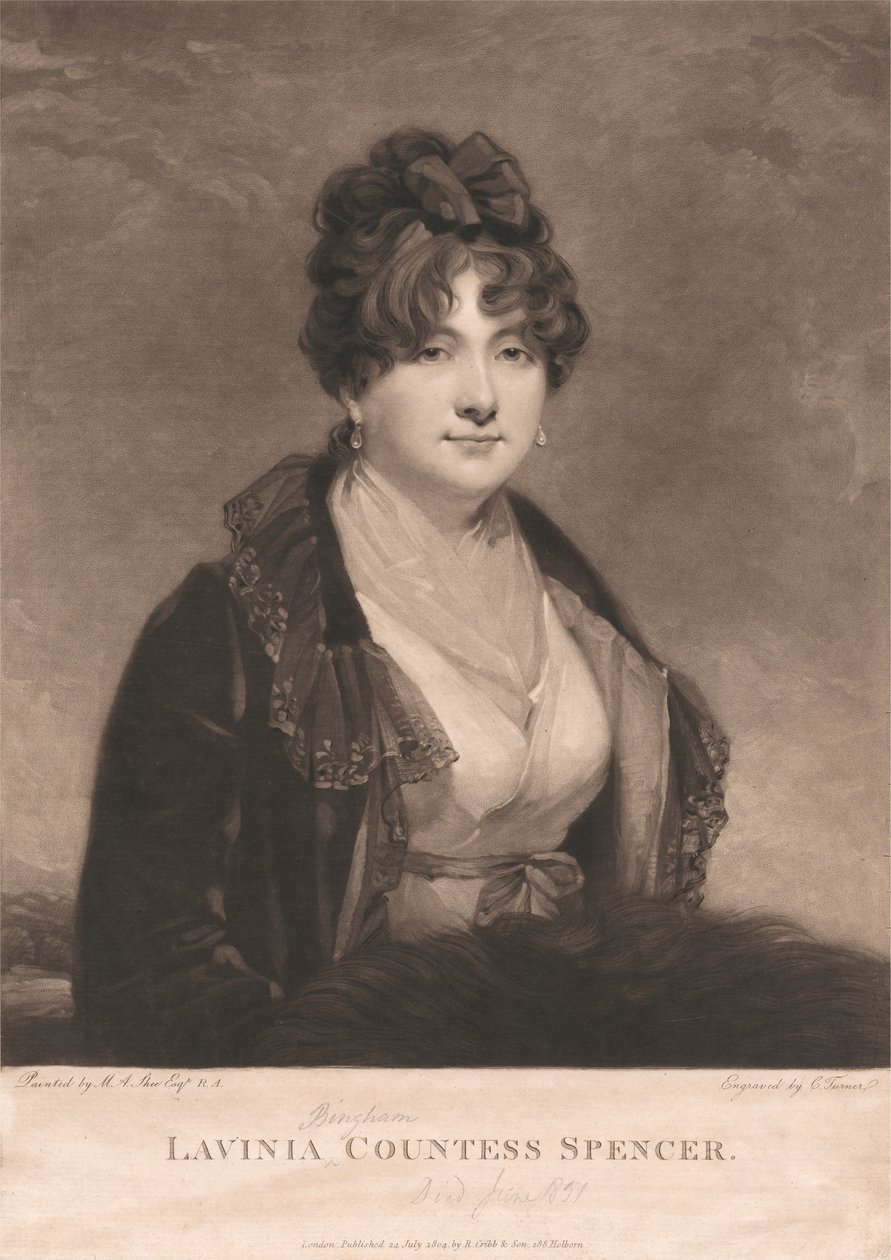 Lavinia Bingham, Countess Spencer by Charles Turner