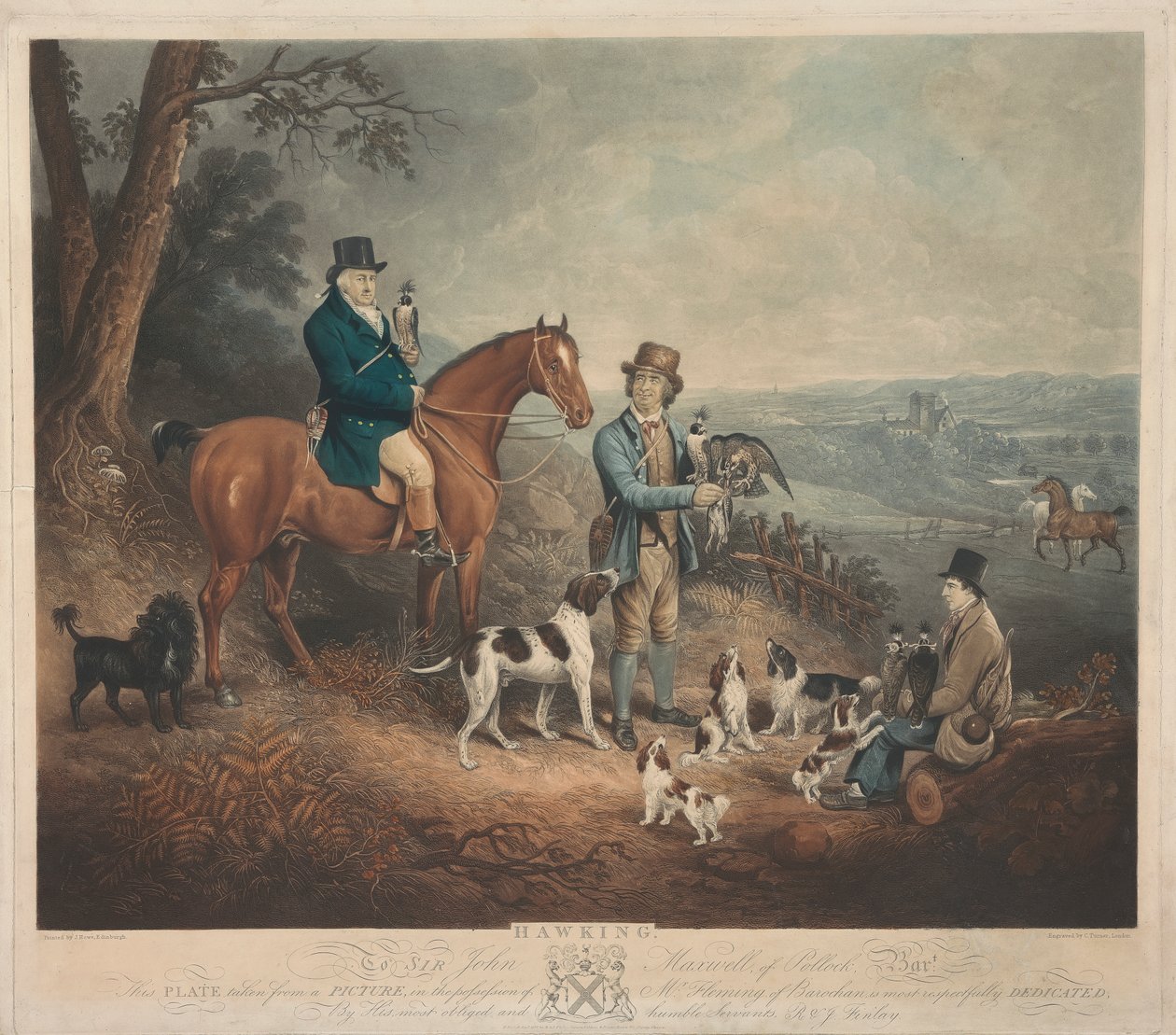 Malcolm Fleming of Barochan 1745-1811. Hawking by Charles Turner